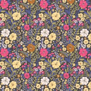 Popeline Blossom noir