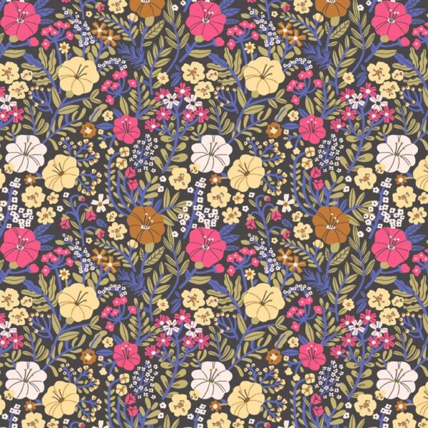 Popeline Blossom noir