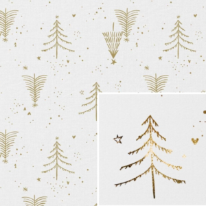 Toile de coton Isolor blanc/doré